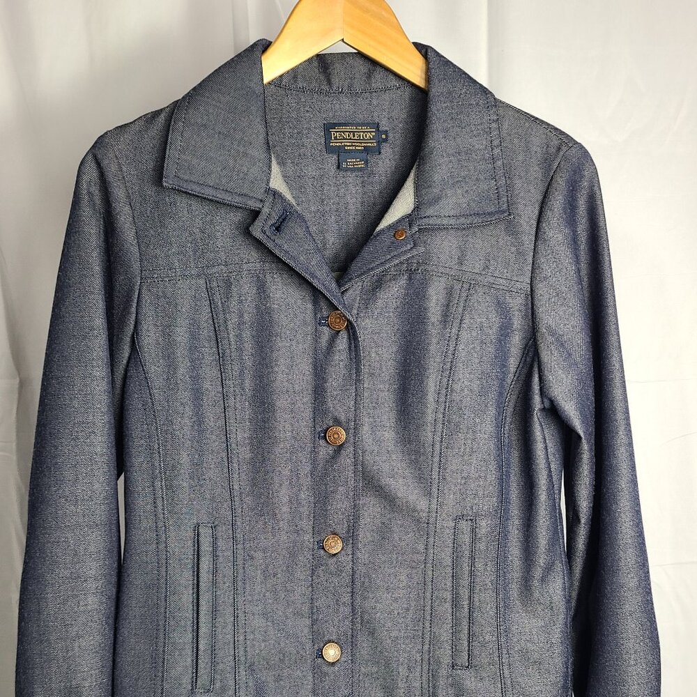 Pendleton women's wool denim trucker jacket